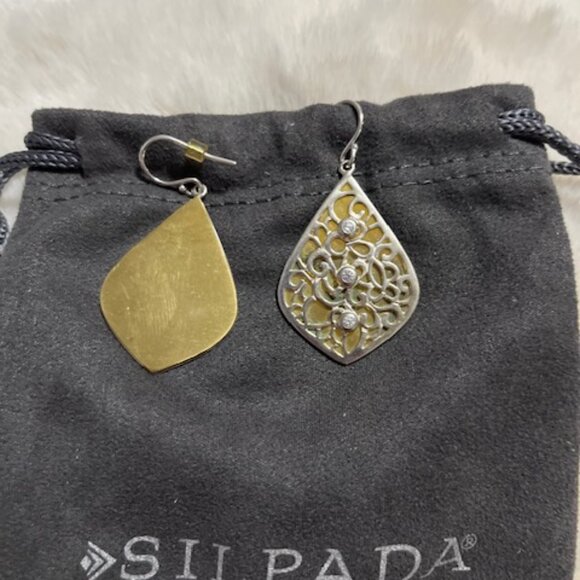 Silpada- Two-Tone Filigree Drop Earrings - Picture 3 of 3